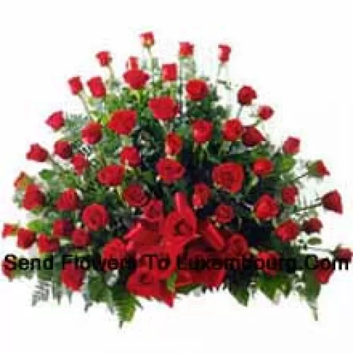 Basket Of 101 Red Colored Roses